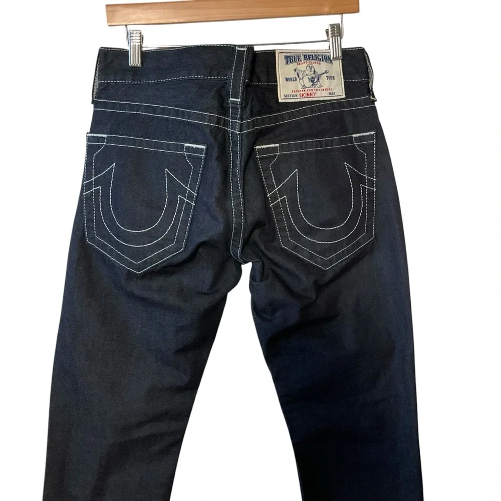 TRUE RELIGION sz 31 Men’s Skinny Jeans No Flap 5 Pocket Dark Wash